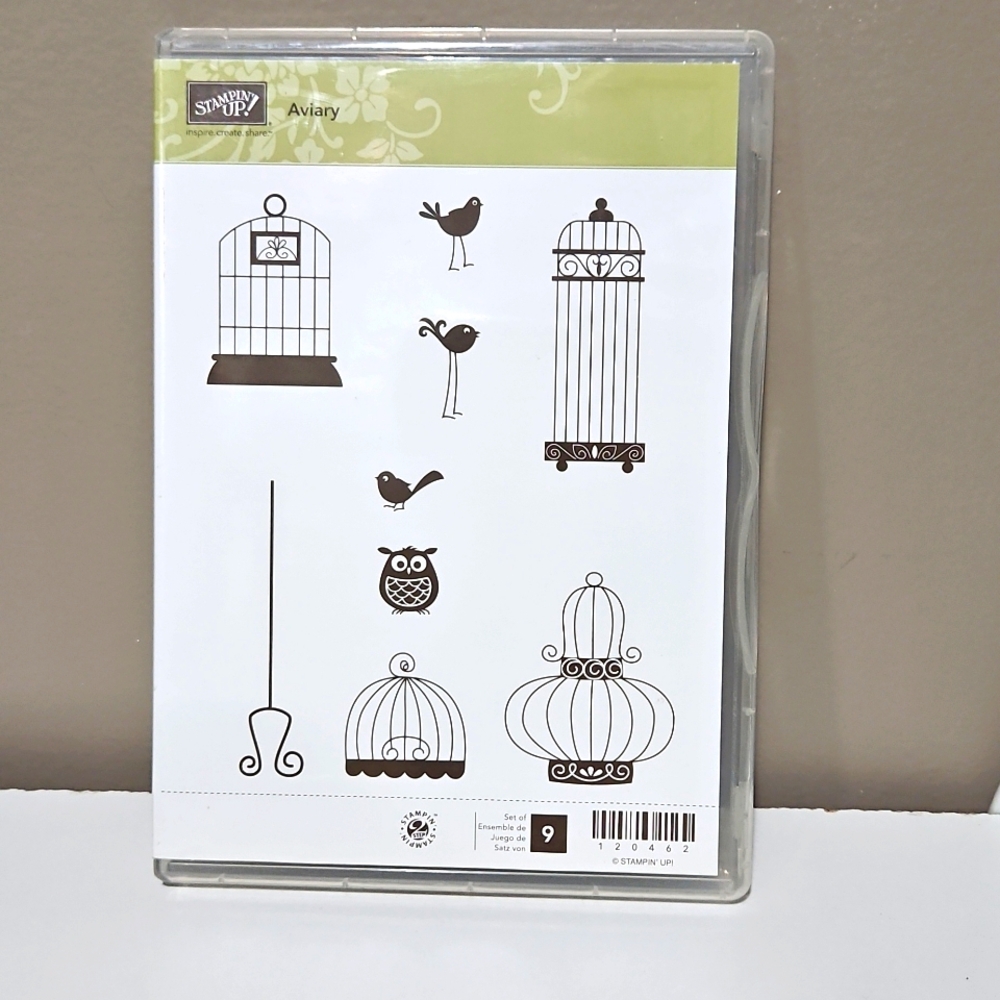 Aviary Stampin Up Rubber Cling set of 9
